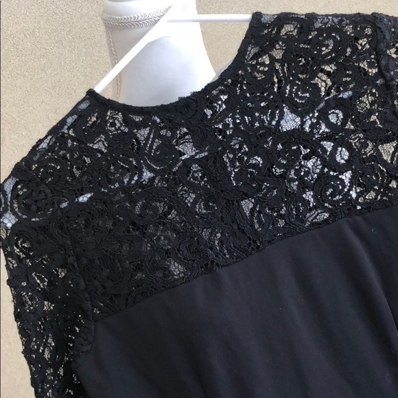 BB Dakota Chevis Ponte and Lace Dress Black Small - Picture 8 of 8